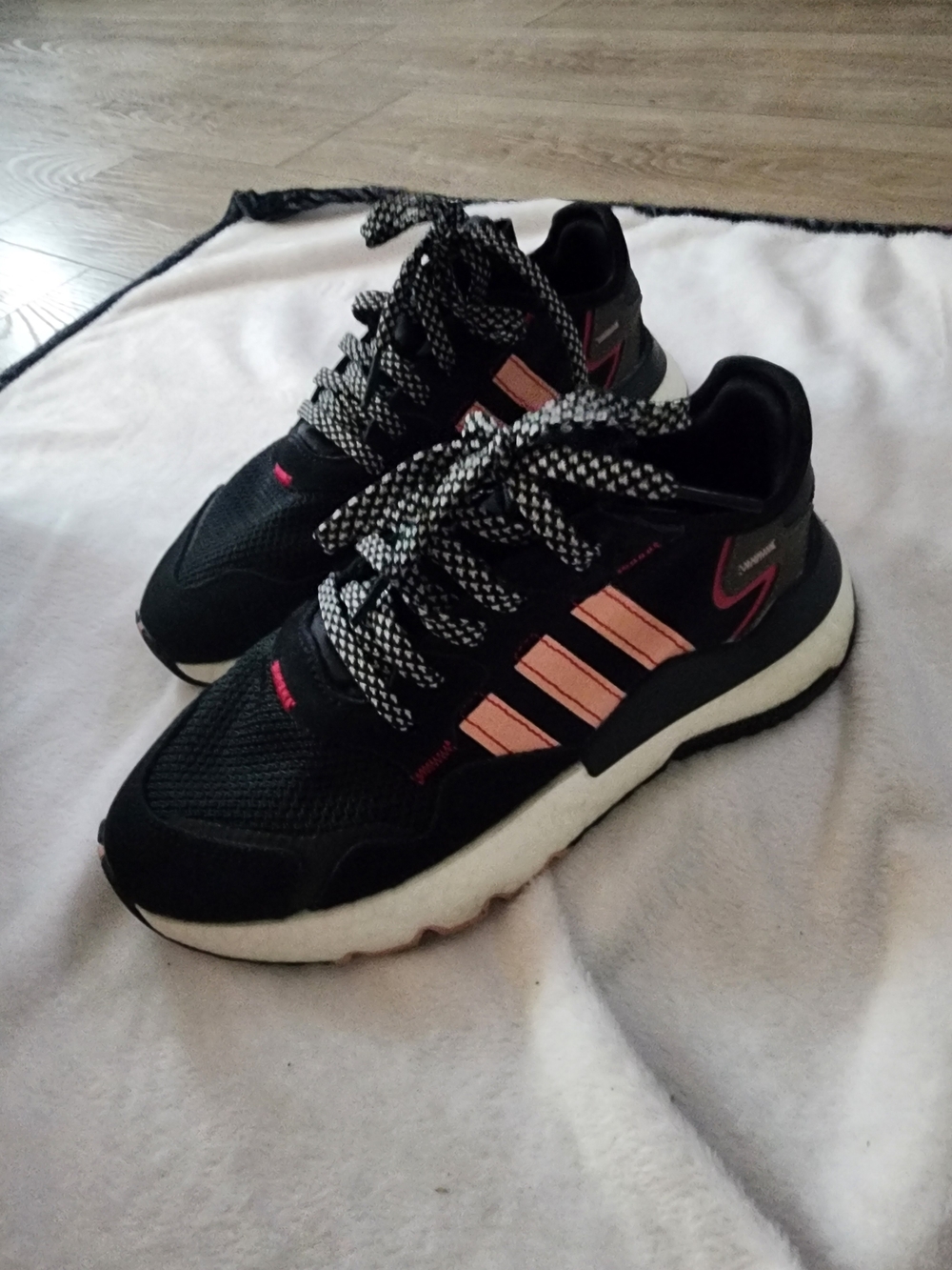 Adidas Kids Black and Pink Athletic Sneakers